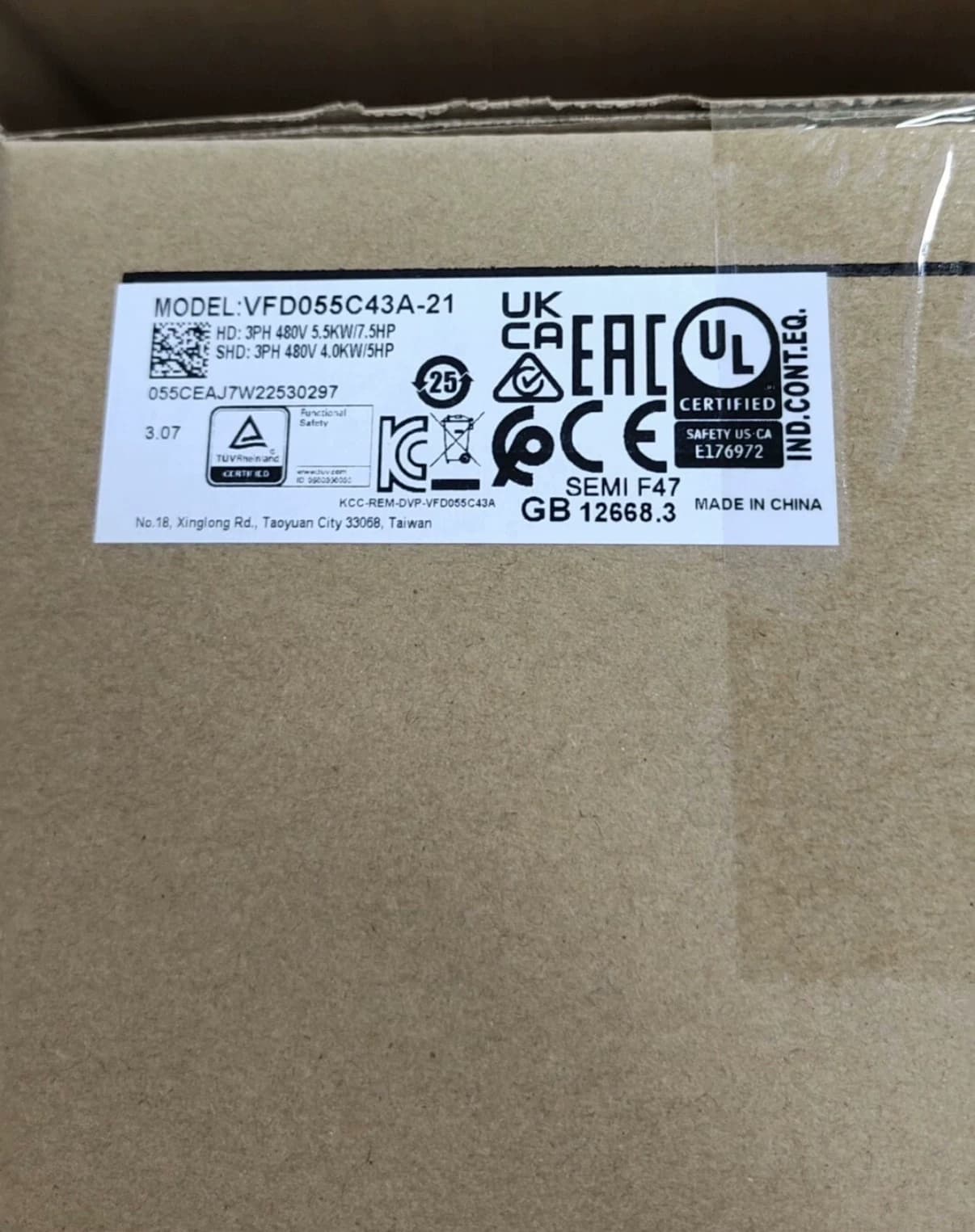 100% uhiuus originaal ja originaal Delta VFD055C43A-21 Sagedusmuundurid Ajami servomootor