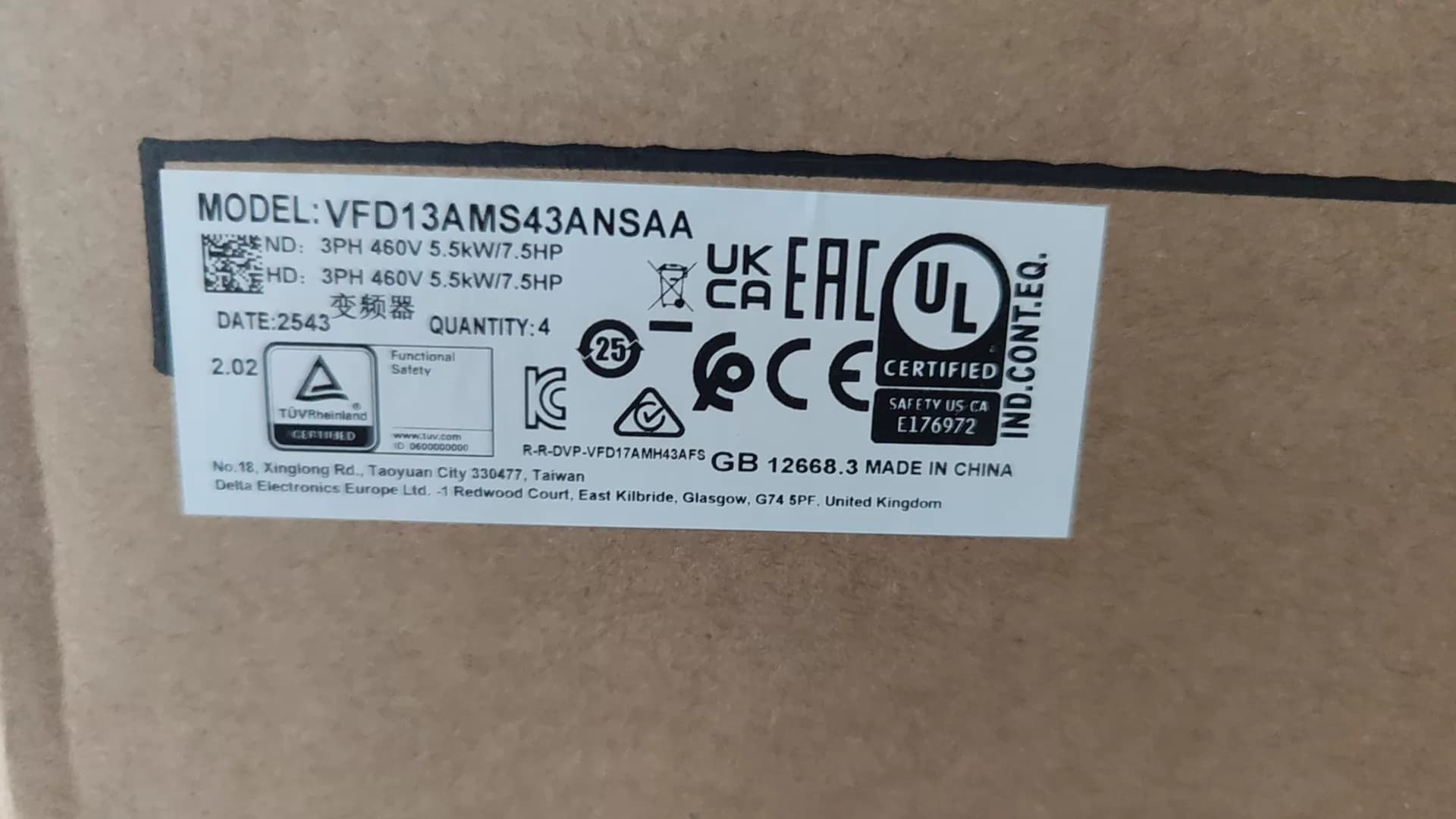 100% uhiuus originaal ja originaal Delta VFD13AMH43ANSAA 5,5KW sagedusmuundurid Ajami servomootor
