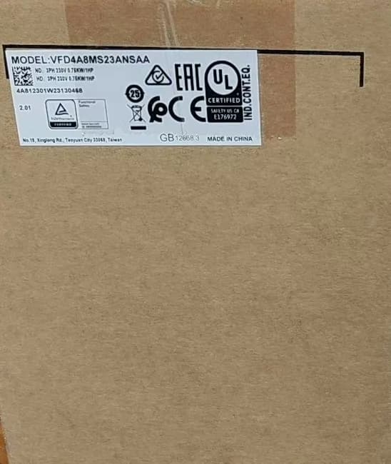 100% uhiuus originaal ja originaal Delta VFD4A8MS23ANSAA 0,75KW kolmefaasiline 220V sagedusmuundurid Ajami servomootor