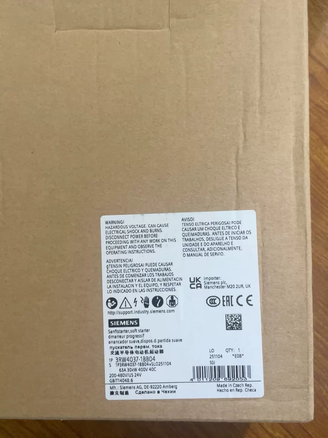 Täiesti uus, originaal, otse tehases Siemens 3RW4037-1BB04 Pehme starter SIRIUS SOFT STARTER