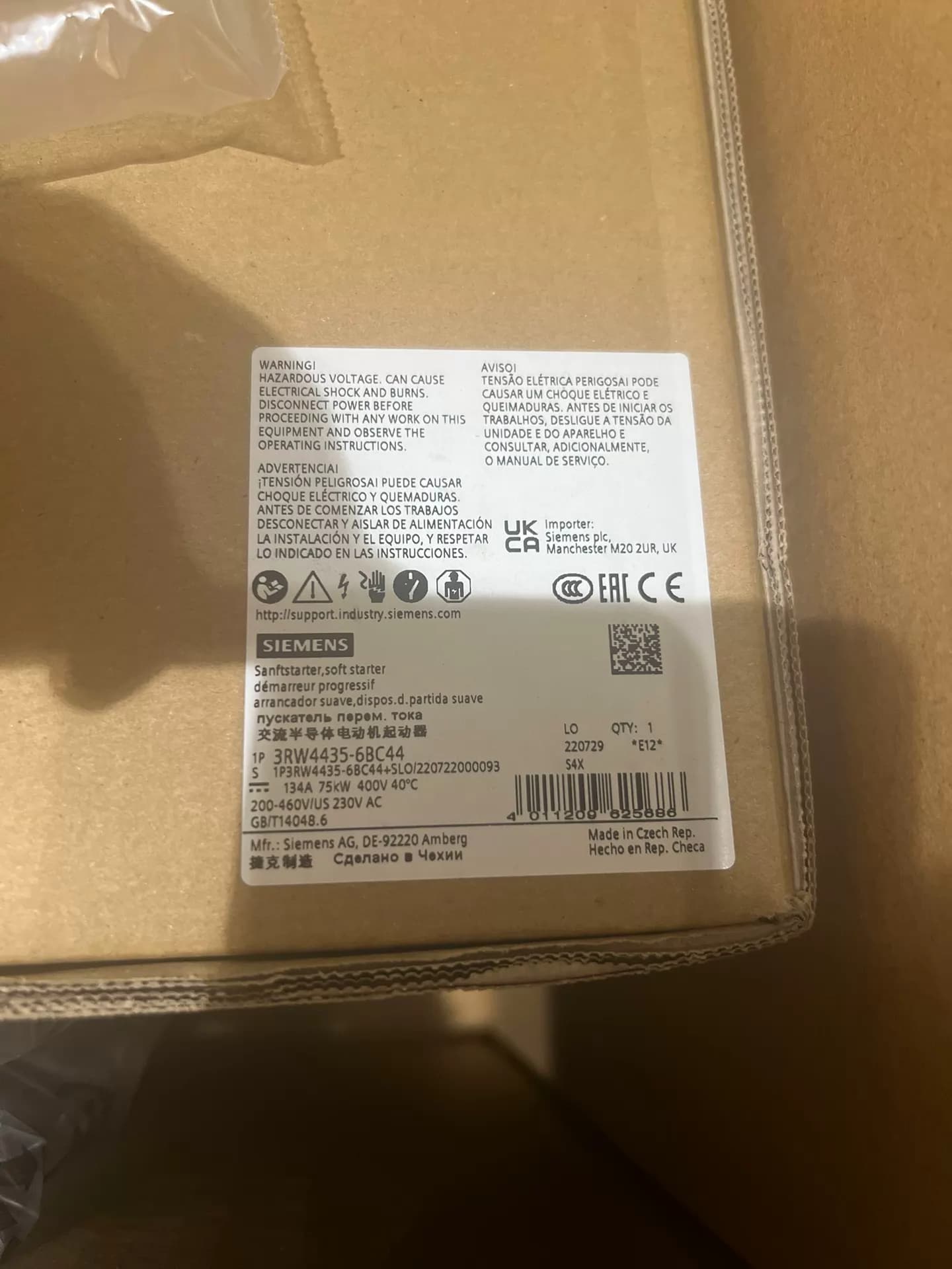 Täiesti uus, ehtne, tehase otsene Siemens 3RW4435-6BC44 pehme starter SIRIUS SOFT STARTER